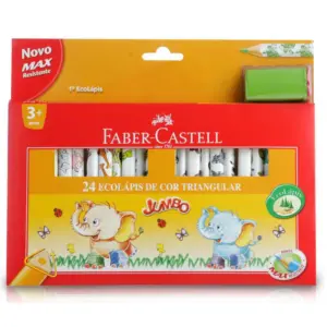 Lapis De Cor Faber Castell Jumbo 24 Cores Mais Apontador 1.jpg